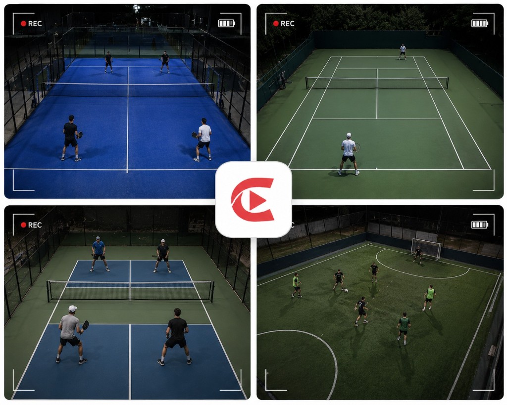 ClipIt recording padel, tennis, and football matches from court-side cameras